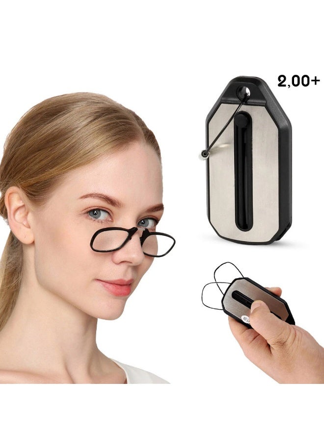 Portable Folding Reading Glasses with Keychain Case | Compact Pocket Magnifier Glasses for Men & Women | Lightweight, Travel-Friendly Presbyopia Eyewear - Image 3